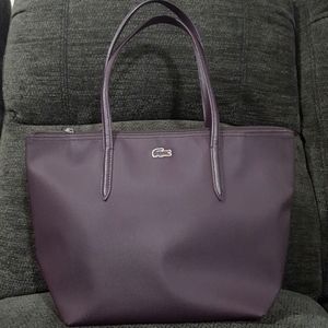 Lacoste Purple Shopping Bag Purse Tote PVC